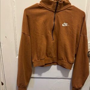 Nike Women's Brown Cropped Sweater